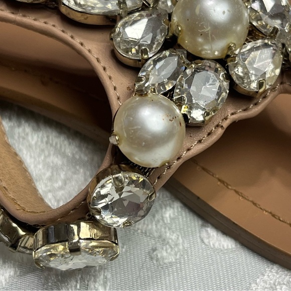 Steve Madden Chantel Rhinestone Embellished Flat Sandals Size 8 - Picture 5 of 8